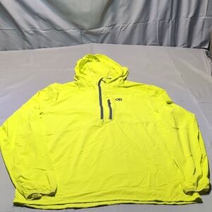 Outdoor Research Mens Yellow Windbreaker Athletic Quarter-Zip Lightweight Size L